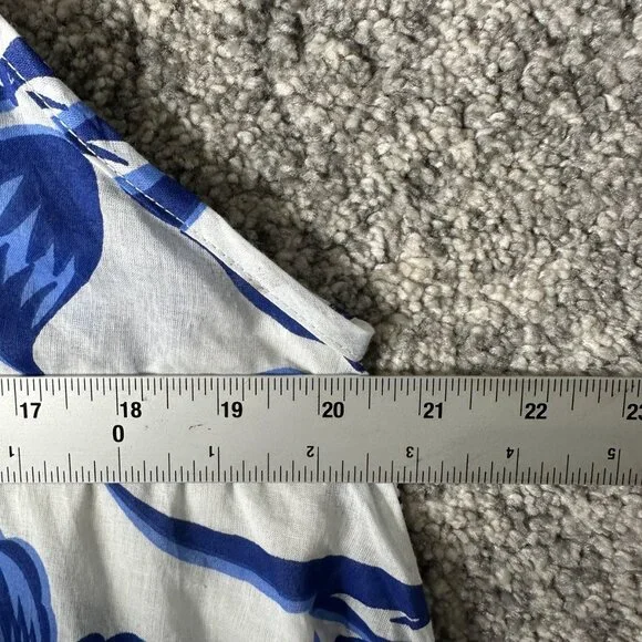 Haute Hippie Style Dress Womens Large Blue Floral Cotton Maxi Sundress Boho - Picture 3 of 6